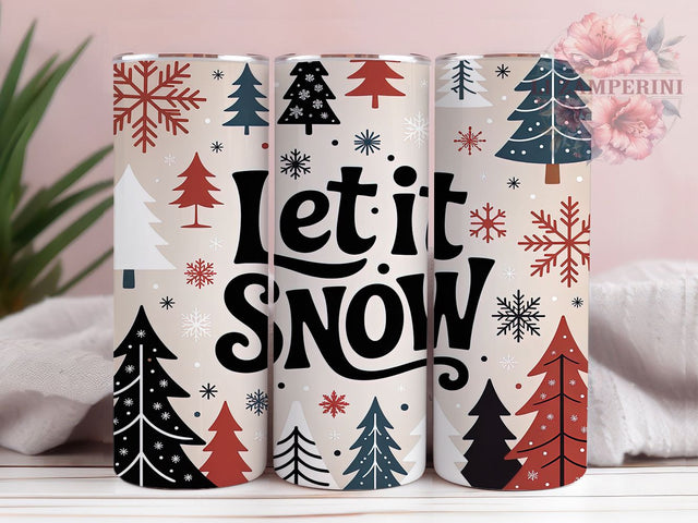 Let It Snow Christmas Tree Tumbler, Christmas Tree Sublimation Design, Festive Holiday Cup Art, 20oz Xmas Tumbler, Whimsical Snow Mug, Stylish Christmas Cup, Cozy Winter Wrap Sublimation Li Zamperini 