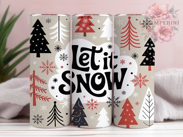 Let It Snow Christmas Tree Tumbler, Christmas Tree Sublimation Design, Festive Holiday Cup Art, 20oz Xmas Tumbler, Whimsical Snow Mug, Stylish Christmas Cup, Cozy Winter Wrap Sublimation Li Zamperini 