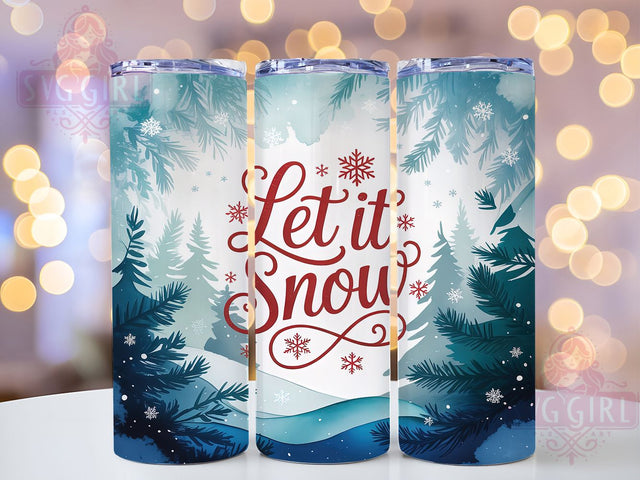 Let It Snow Christmas Tumbler, Winter Christmas Sublimation Design, Festive Holiday Snow Art, 20oz Christmas Tumbler, Whimsical Winter Mug, Elegant Snowflake Cup, Cozy Holiday Wrap Sublimation SvggirlplusArt 