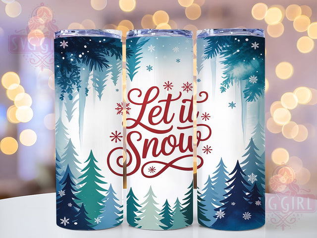 Let It Snow Christmas Tumbler, Winter Christmas Sublimation Design, Festive Holiday Snow Art, 20oz Christmas Tumbler, Whimsical Winter Mug, Elegant Snowflake Cup, Cozy Holiday Wrap Sublimation SvggirlplusArt 