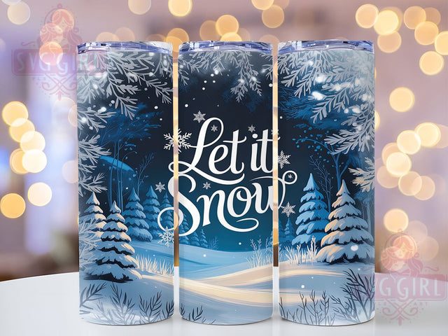 Let It Snow Christmas Tumbler, Winter Christmas Sublimation Design, Festive Holiday Snow Art, 20oz Christmas Tumbler, Whimsical Winter Mug, Elegant Snowflake Cup, Cozy Holiday Wrap Sublimation SvggirlplusArt 