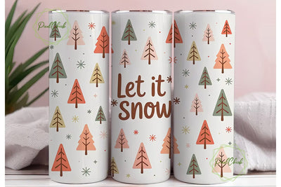 Let It Snow Christmas Tumbler Wrap Sublimation PixelChick 