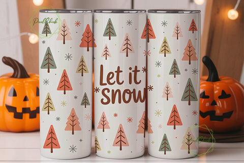 Let It Snow Christmas Tumbler Wrap Sublimation PixelChick 