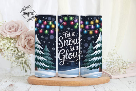 Let it Snow Glow Tumbler Wrap Sublimation sassyprint 