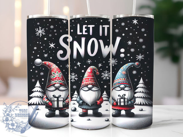 Let It Snow Gnome, Christmas Gnome Tumbler, 20oz Wrap, Sublimation Design, Digital Download, Snowflake PNG, Holiday Decor Sublimation ToriDesigns 