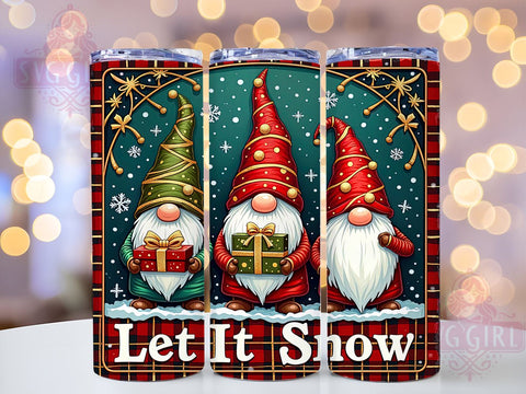 Let It Snow Gnome Tumbler, Christmas Gnomes Wrap, 20oz Sublimation Design, Digital Download, Holiday Gnome Print, Winter Decor, Cute Gnome Tumbler Sublimation SvggirlplusArt 