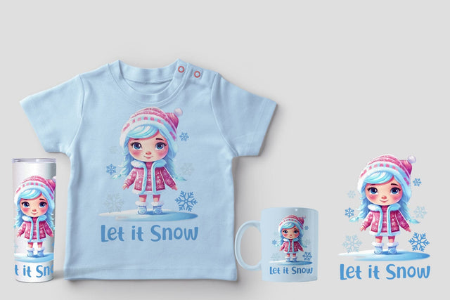 Let it Snow | Ice Princess Clipart PNG Files Sublimation zafrans studio 