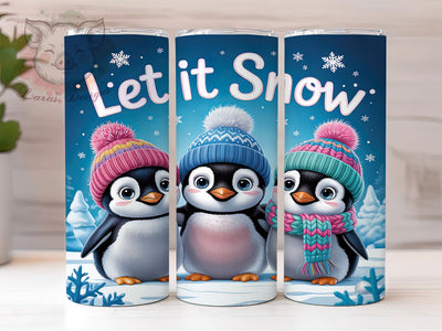 Let It Snow Penguin Tumbler, Penguin Christmas, Holiday Animal, Winter Wrap, Festive Tumbler, 20oz Tumbler, Sublimation Print Sublimation Lara' s Designs 