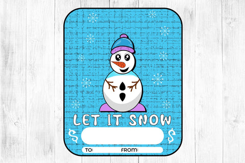 Let It Snow PNG Christmas Money Card Sublimation CraftLabSVG 
