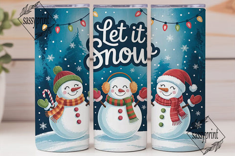 Let It Snow Snowman Christmas Sublimation sassyprint 