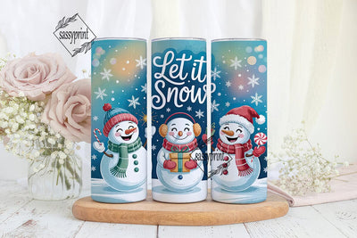 Let It Snow Snowman Christmas Sublimation sassyprint 