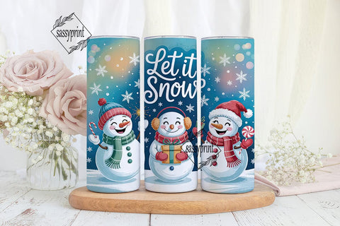 Let It Snow Snowman Christmas Sublimation sassyprint 