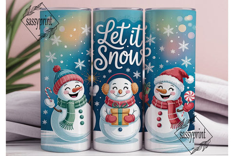Let It Snow Snowman Christmas Sublimation sassyprint 