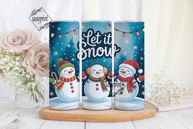 Let It Snow Snowman Christmas Sublimation sassyprint 