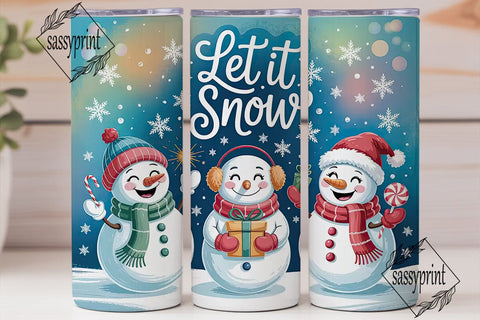Let It Snow Snowman Christmas Sublimation sassyprint 
