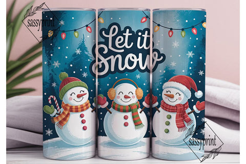 Let It Snow Snowman Christmas Sublimation sassyprint 