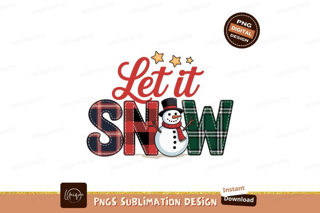 Let it Snow Snowman Holiday Design Christmas winter Sublimation Designangry 