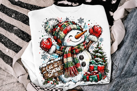 Let It Snow Snowman Sublimation Design SVG DesignDestine 