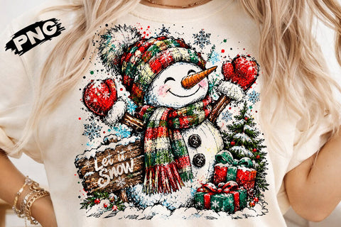 Let It Snow Snowman Sublimation Design SVG DesignDestine 