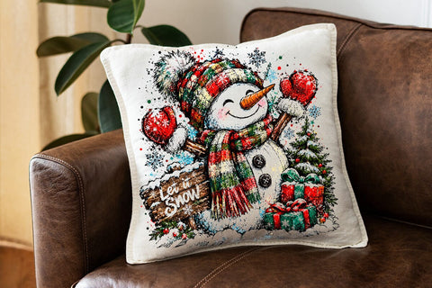 Let It Snow Snowman Sublimation Design SVG DesignDestine 