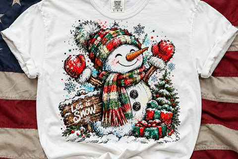 Let It Snow Snowman Sublimation Design SVG DesignDestine 