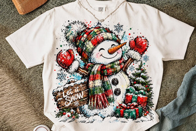 Let It Snow Snowman Sublimation Design SVG DesignDestine 