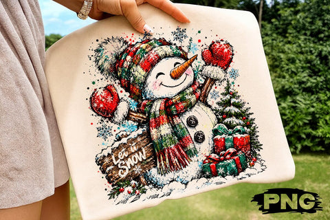 Let It Snow Snowman Sublimation Design SVG DesignDestine 