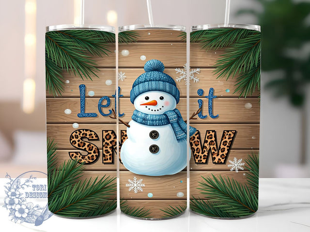 Let It Snow, Snowman Tumbler, Winter Decor, 20oz Tumbler Wrap, Sublimation Design, Christmas Gift, Digital Download Sublimation ToriDesigns 