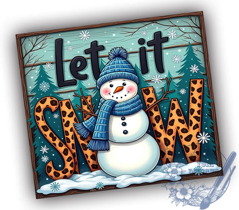 Let It Snow, Snowman Tumbler, Winter Decor, 20oz Tumbler Wrap, Sublimation Design, Christmas Gift, Digital Download Sublimation ToriDesigns 