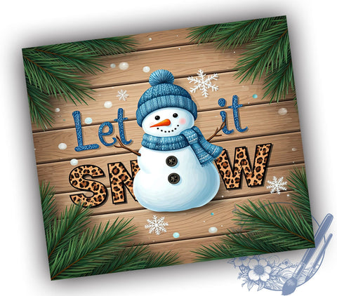 Let It Snow, Snowman Tumbler, Winter Decor, 20oz Tumbler Wrap, Sublimation Design, Christmas Gift, Digital Download Sublimation ToriDesigns 