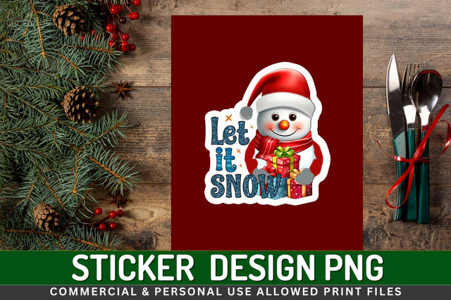 Let it snow Sticker Design Sublimation Regulrcrative 