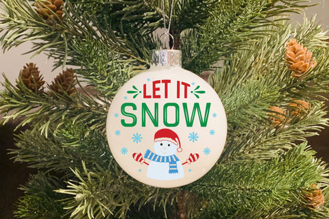 Let It Snow SVG Christmas Round Sign SVG CraftLabSVG 