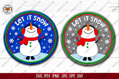 Let It Snow SVG, Christmas Snowman Headphones SVG SVG Digital Craftyfox 