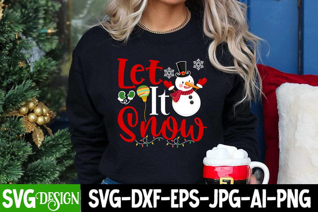 let it Snow SVG Cut File, let it Snow SVG Design, let it Snow Sublimation Design, Christmas SVG Quotes, Merry Christmas SVG Design, Christnmas Sublimation PNG SVG BlackCatsMedia 