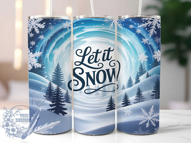 Let It Snow Winter Christmas Tumbler, Winter Christmas Wrap, 20oz Tumbler Sublimation, Festive Holiday Snowflake Design, Cozy Winter Sublimation, Frosty Christmas Tumbler, Seasonal Holiday Wrap Sublimation ToriDesigns 