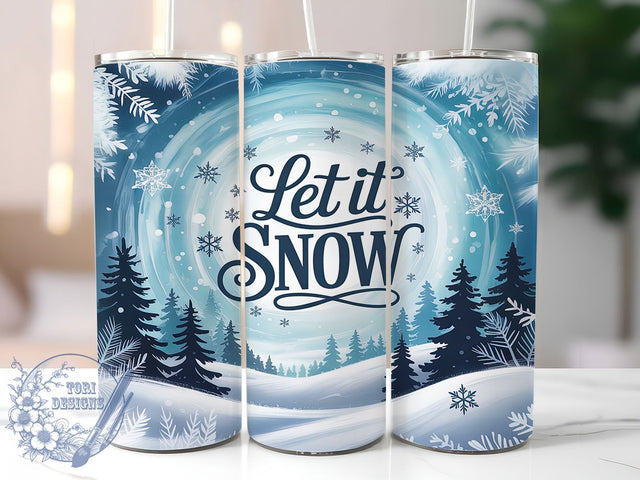 Let It Snow Winter Christmas Tumbler, Winter Christmas Wrap, 20oz Tumbler Sublimation, Festive Holiday Snowflake Design, Cozy Winter Sublimation, Frosty Christmas Tumbler, Seasonal Holiday Wrap Sublimation ToriDesigns 