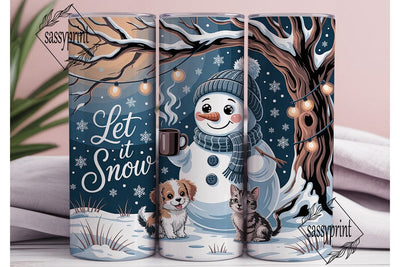 Let It Snow Winter Scene 20oz Tumbler Sublimation sassyprint 