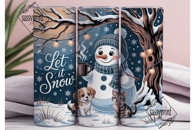 Let It Snow Winter Scene 20oz Tumbler Sublimation sassyprint 
