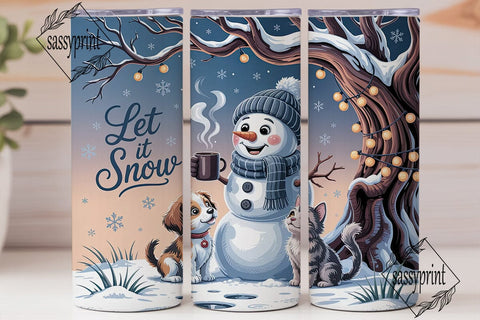 Let It Snow Winter Scene 20oz Tumbler Sublimation sassyprint 