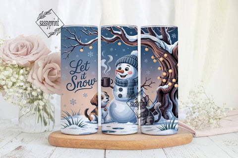 Let It Snow Winter Scene 20oz Tumbler Sublimation sassyprint 