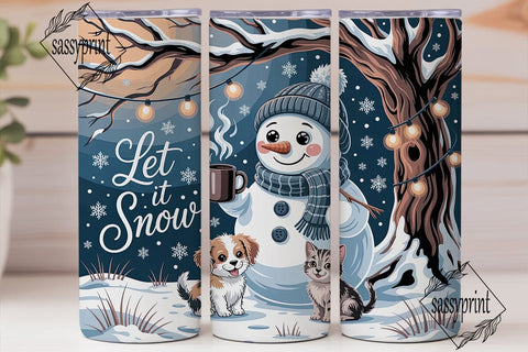 Let It Snow Winter Scene 20oz Tumbler Sublimation sassyprint 