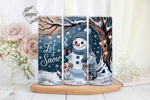 Let It Snow Winter Scene 20oz Tumbler Sublimation sassyprint 