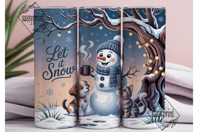 Let It Snow Winter Scene 20oz Tumbler Sublimation sassyprint 