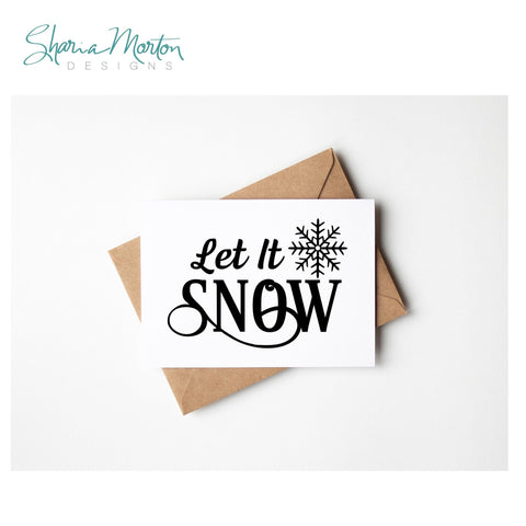 Let It Snow with Snowflakes, Winter Mantle Sign or Wall Decal Design for Vinyl Crafts SVG Sharia Morton Designs 
