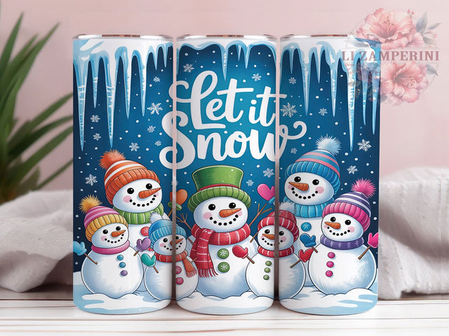 Let It Snowman Tumbler, Let It Snow, Christmas Snowflakes, Winter Snowman, Holiday Tumbler, 20oz Tumbler, Sublimation Design Sublimation Li Zamperini 