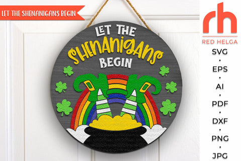 Let the Shenanigans Begin SVG, St. Patrick's Day Door Sign Cut File SVG RedHelgaArt 