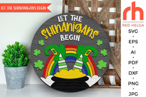 Let the Shenanigans Begin SVG, St. Patrick's Day Door Sign Cut File SVG RedHelgaArt 