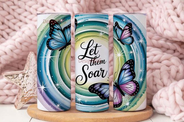Let Them Butterflies 20oz Tumbler Wrap Sublimation DesignSVG 