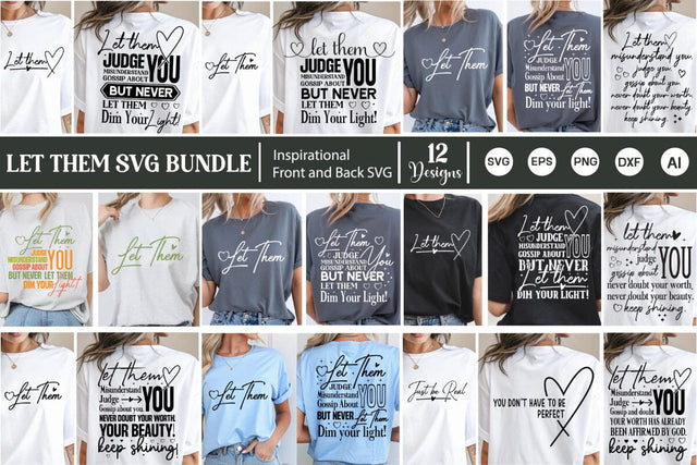 Let them SVG, Inspirational SVG Bundle, Front and Back SVG, Botivational quotes SVG bundle SVG DesignPlante 503 