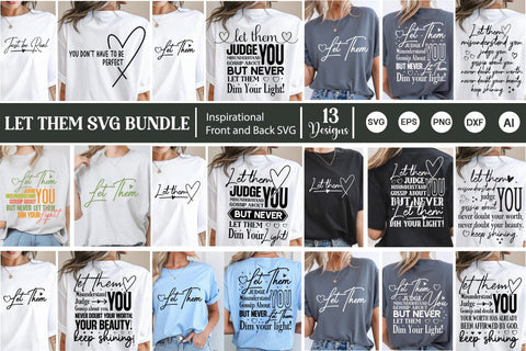 Let them SVG, Inspirational SVG Bundle, Front and Back SVG, Botivational quotes SVG bundle SVG DesignPlante 503 